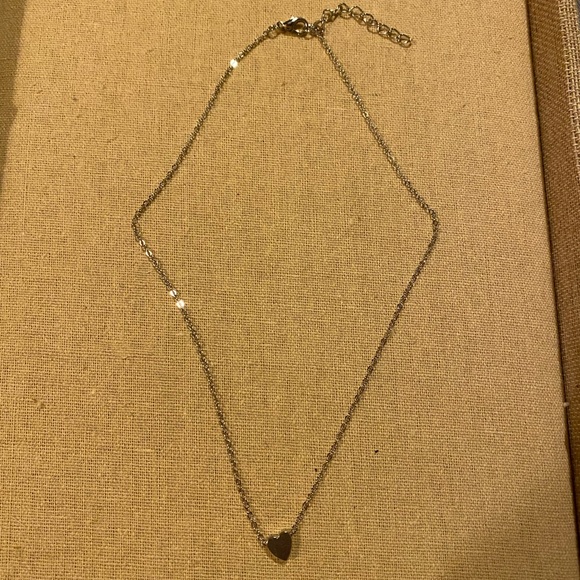 Silver Heart Necklace • Choker • Layering - Picture 4 of 4
